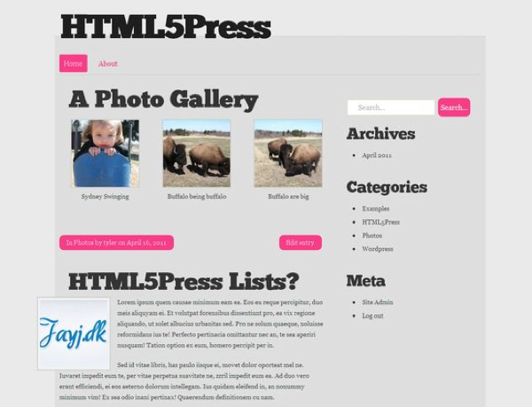 HTML5 Tema WordPress