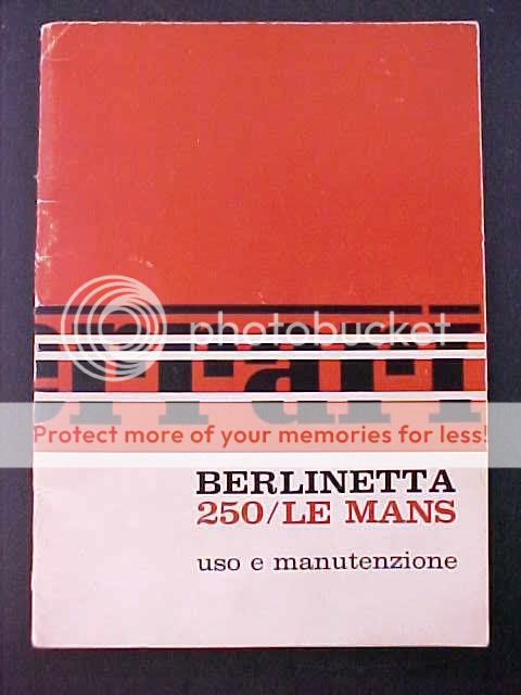 Ferrari 250 Owners Manual_Use and Maintenance 250 LM Berlinetta OEM 